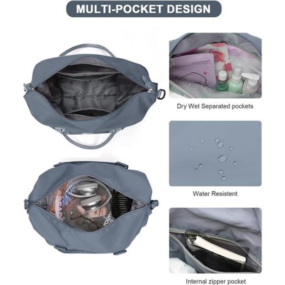 Weekender Bags for Women,Carry on Bag,Overnight Bag with Trolley Sleeve,Sports - Picture 3 of 6